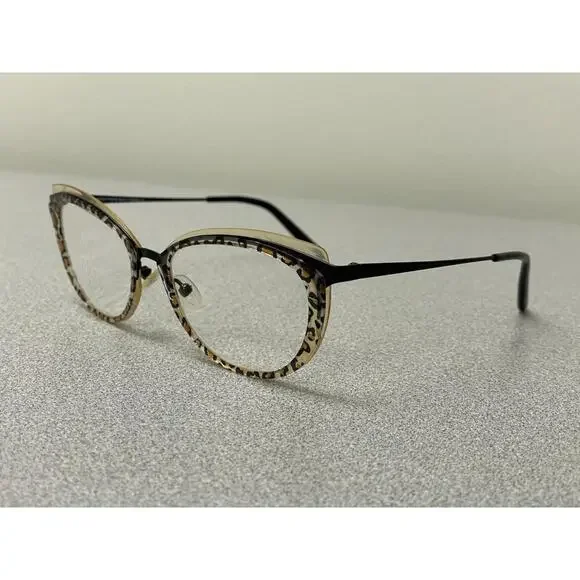 Jean Lafont Eyeglasses Brigitte 380 Leopard/Black Cat Eye Frame France 52-18 134